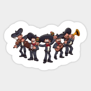 Cartoon Mariachi Band Sticker